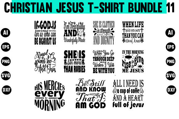 Christian Jesus T Shirt Bundle: Graphics & Designs